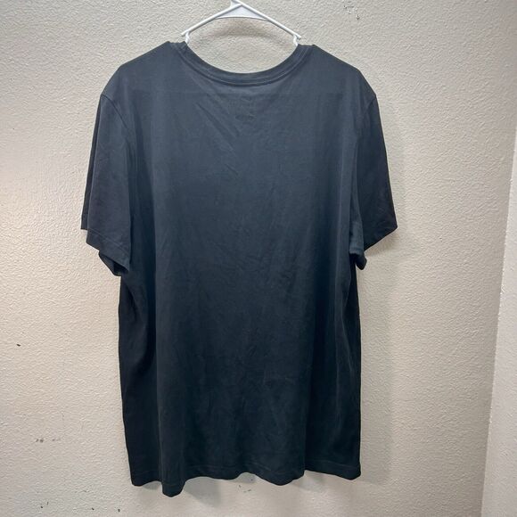 Nike Mens Large Center Swoosh Shirt Spell-Out Black Cotton Crew Dri Fit L - Picture 3 of 3